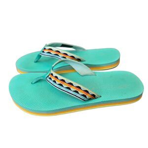 Teva Women's 7 Deckers Colorful Teal Comfort Cushion Flip Flop Sandals